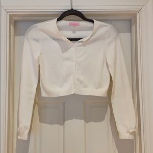 Girls Lilly Pulitzer white cardigan sweater-XL